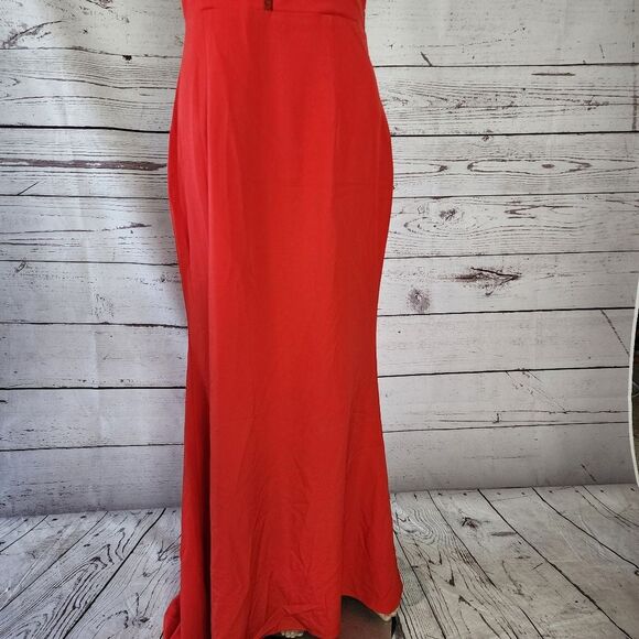 Jarlo Red Fluted Evening Maxi Dress Gown 8 NWT - Picture 9 of 11